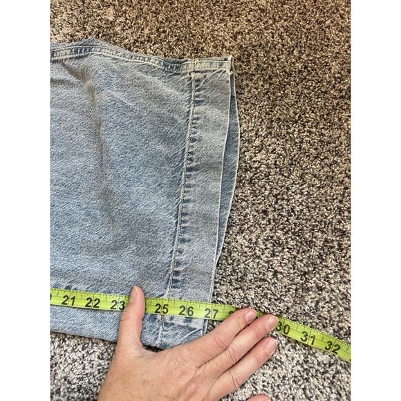 Free People We The Free Slouchy Wide Leg Destroyed Denim Overalls Size Large - Picture 7 of 15